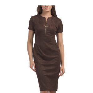 Calvin Klein Faux Brown Zip dress